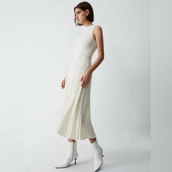 Commense Vanilla Cutout Rib Midi Sweater Dress - Picture 3 of 8